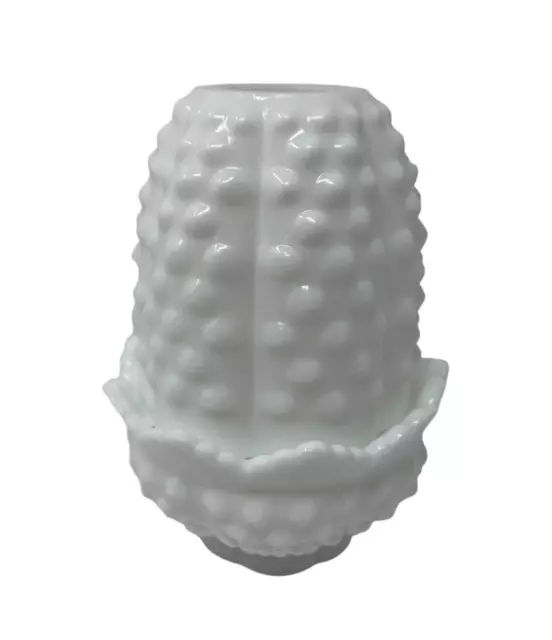 Vintage Fenton Milkglass Hobnail Fairy Lamp