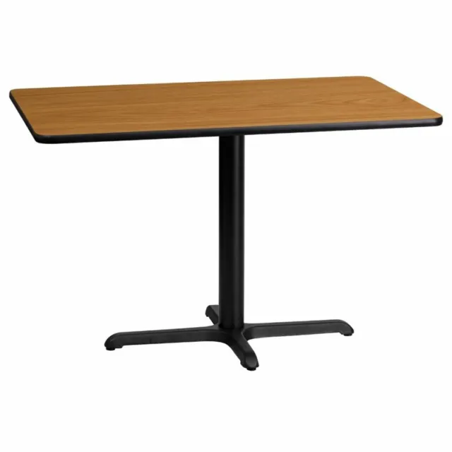 Flash Furniture 24" x 42" Restaurant Dining Table in Black and Natural