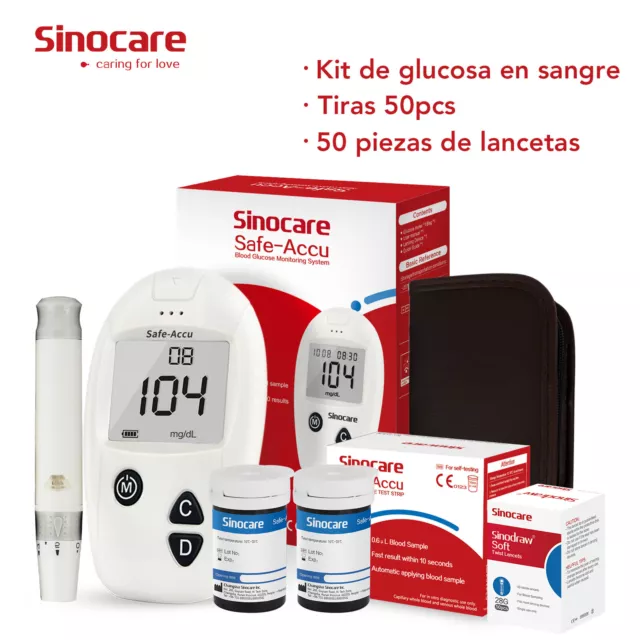 Sinocare Safe-Accu Kit de prueba de glucosa en sangre para la diabetes