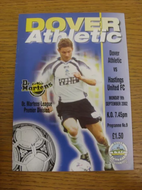 09/09/2002 Dover Athletic v Hastings United  . Footy Progs are pleased to offer