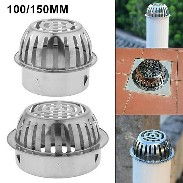 Desagüe de suelo duradero 1* desagüe de suelo para techo capturador de hojas canalón plateado