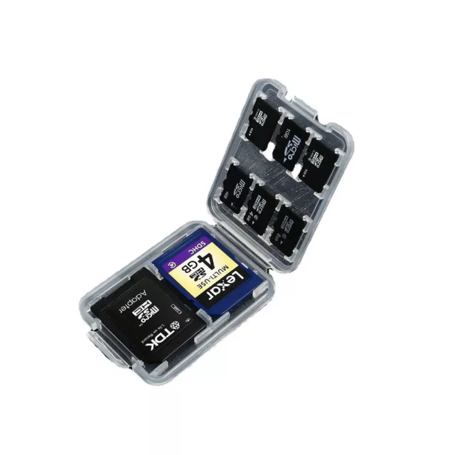 8 im 1 Klar Micro-SD SDHC Speicherkarte Aufbewahrungskiste Schutz Fall Organizer