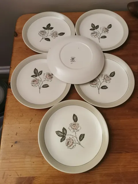 Crown Devon Fielding Ivory Queen Tea Plates X 6 Unused