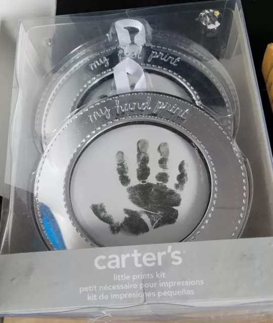 New Carter's Hand And Foot Print Kit Keepsake For Baby Silver