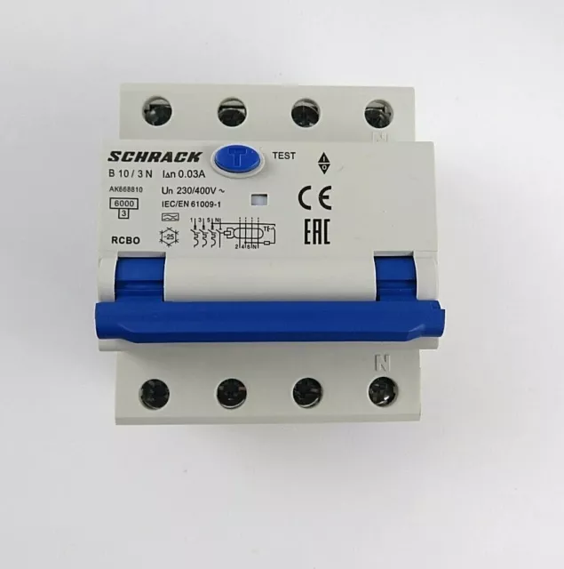 FI/LS Schalter | B oder C |  FILS 10A  16A 20A 25A 32A 40A | 4-polig 0,03A RCBO 3