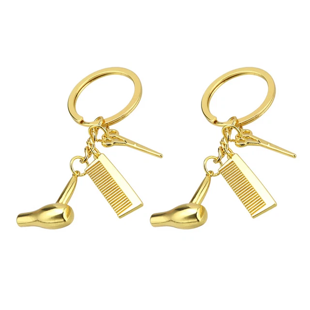 2pcs Cheveux Styliste Porte-clés Merci Cadeau Poche Porte-clés