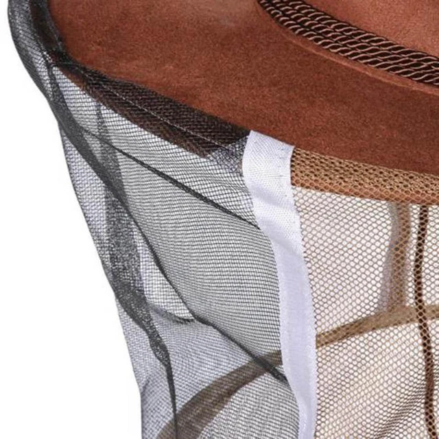 Beekeeping Beekeeper Cowboy Hat Mosquito Bee Insect Face Veil Net ProtecA7 E6M4
