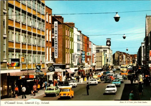 Limerick City, Ireland  O'CONNELL STREET SCENE~Irish Permanent~RTV  4X6 Postcard
