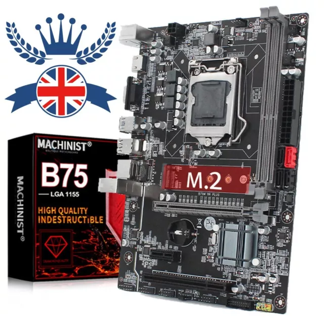 B75M Vh Computer Motherboard 16GB DDR3 LGA1155 CPU M ATX Gaming Motherboard UK