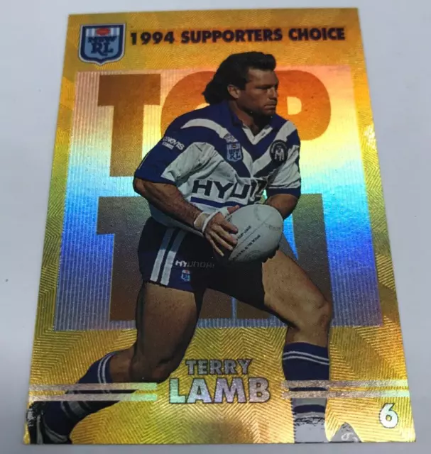 1994 Dynamic Rugby League Series 2 Supporters Choice Card No6 Terry Lamb