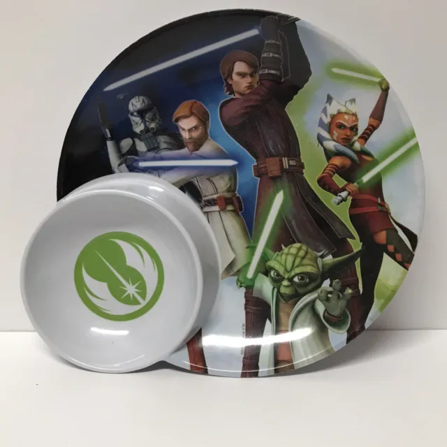 Kids Star Wars Plate Bowl All In One Star Wars RebelsPlate Yoda Light Saber Luke