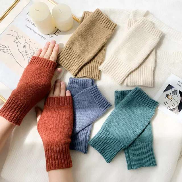 1 Paar Cashmere Fingerless Warm Winter Handschuhe Hand Warmer Handschuhe Unisex 2