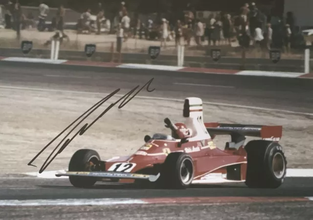 Autographe, photo dédicacée. LAUDA Niki. GP FRANCE 1975.