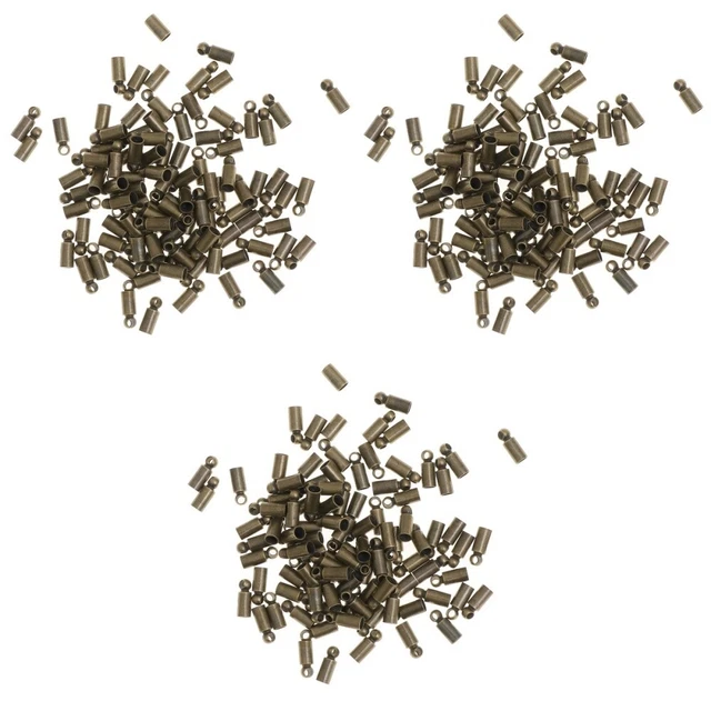 300 Pcs Kupferperlen Endspitze Aus Crimp-Endkappen Halskette Schnur