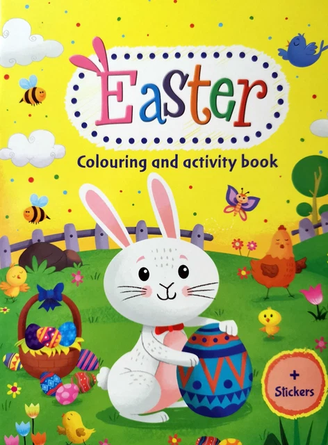 Rätzelheft Rätzelbuch für Kinder Malbuch Sticker Ostern Aufkleber