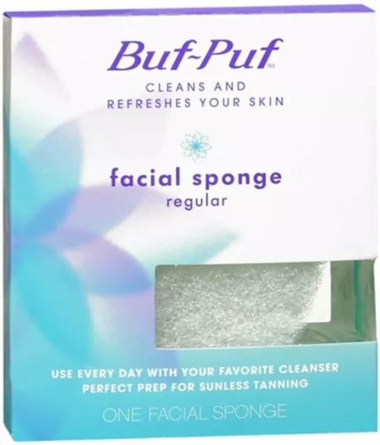 Buf Puf Facial Sponge Regular Soft Smooth Cleans & Refreshes Skin 1ct Pack of 12