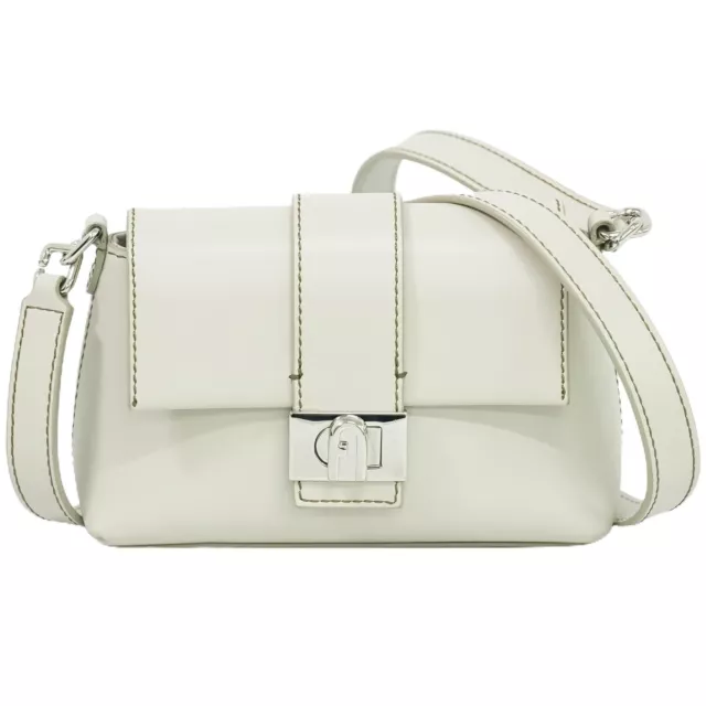 FURLA Leather Shoulder Crossbody Bag Gray