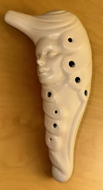 Rare Ceramic OCARINA Flute With Woman’s Face ~ Musical Instrument