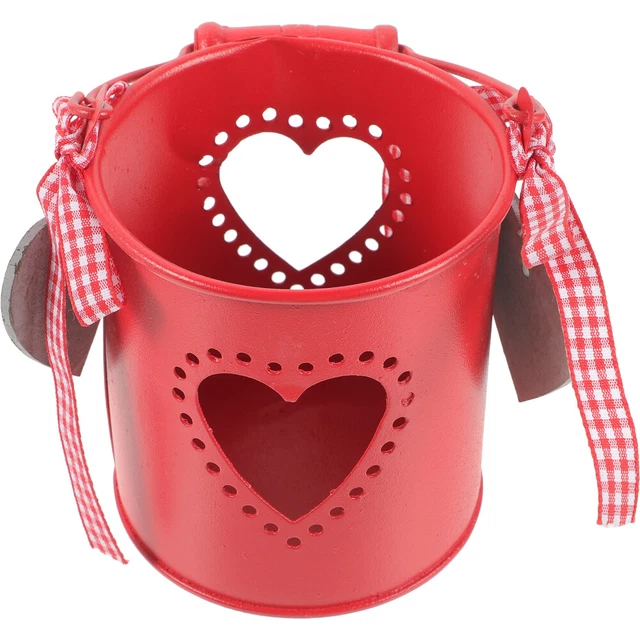Small Buckets with Handles Decorative Metal Classical Heart