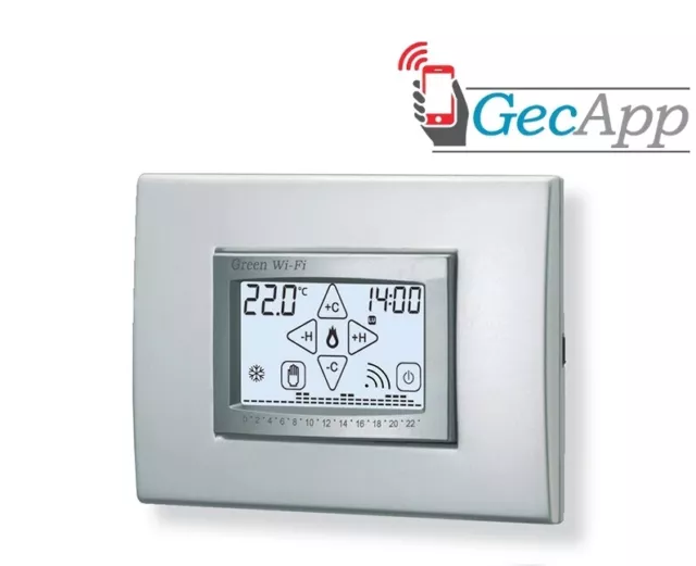 Geca 3.529.2386 Thermostat Programmable Écran Tactile Geen Wifi Argent 230V