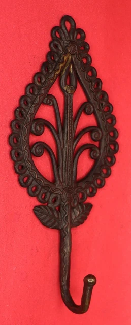 Leaf Shape Handmade Vintage Style Brass Towel Key Cloth Wall Hanger Hook BA2248 5