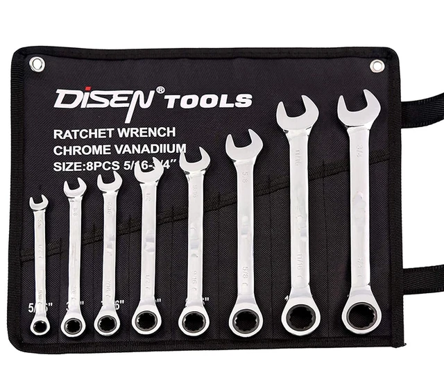 Set 10 Chiavi Combinate A Cricchetto – Metriche 6-18 Mm, Cricchetto 72 Denti, Custodia Portatile - 10