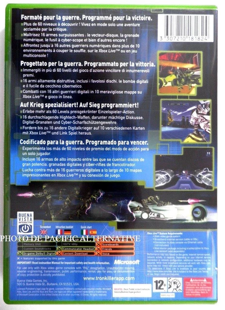 jeu TRON 2.0 KILLER APP pour XBOX (first gen) francais COMPLET guerre future TBE 2