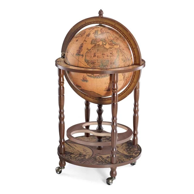 Italian Map Globe Opens into Drink Bar Storage World Explorer.Made in Italy