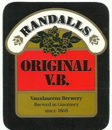 Randalls Brauerei Guernsey Original V.B. Bierflaschenetikett