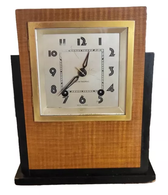 Vintage Seth Thomas Art Deco Mantel Clock, 8 Day Movement