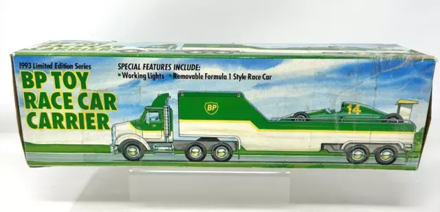 BP Toy Race Car Carrier Truck Trailer Limited Edition Series 1993 FREE SHIPPING