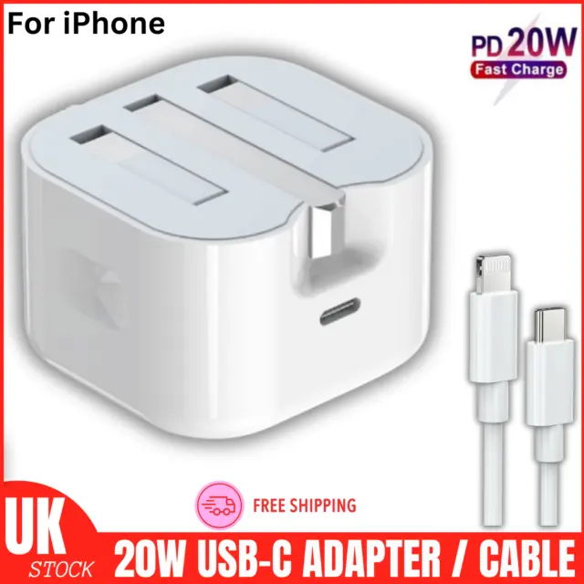 USB-C Fast Power Adapter PD Plug 20 Watt For Apple iPhone Folding Fast Charger