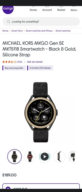 Currys michael shop kors watch