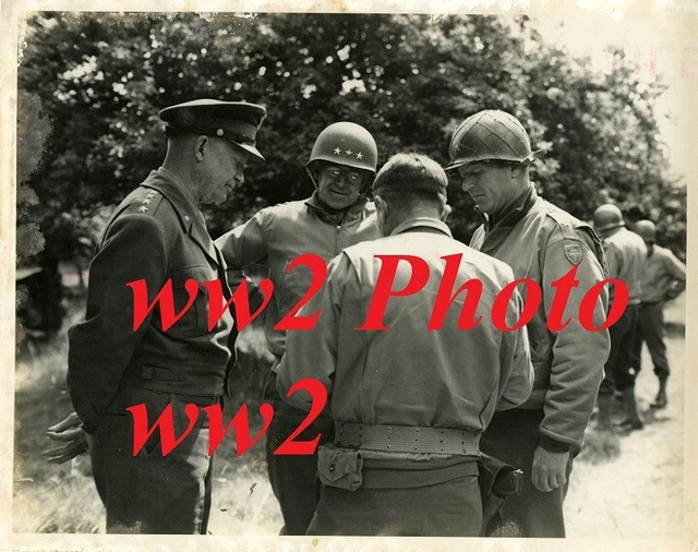 US WW2 PHOTO Ike Normandie Dday Utah Omaha para veste Airborne casque ...