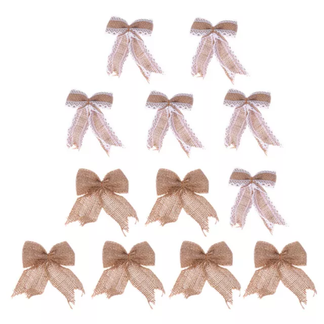 12 Pcs Wreath Decor Bow Pendant for Christmas Tie Shoes and Hats
