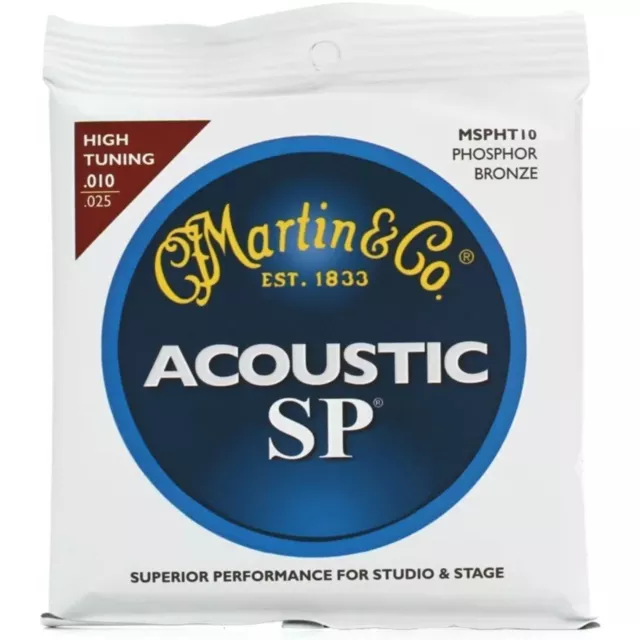 Martin MSPHT10 Phosphor Bronze Acoustic Guitar Strings- High Tuning .010-.025