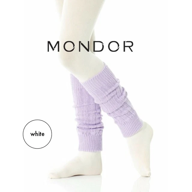 Mondor Performance New WHITE Dance & Figure Skating LEG WARMERS Junior 14"