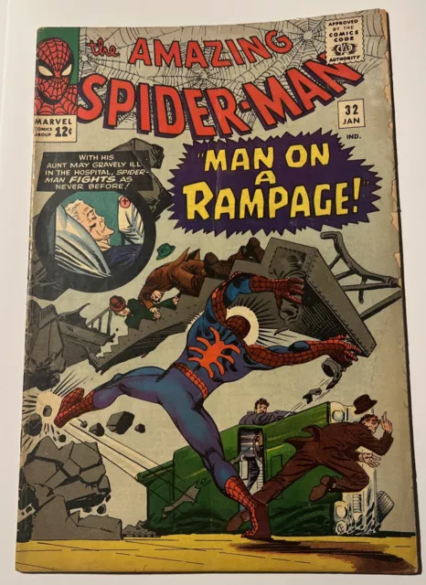 Amazing Spider-Man #32 VG- 3.5 Stan Lee! Steve Ditko Art!! Marvel 1966 Aunt May