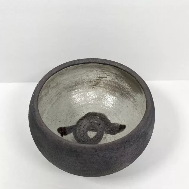 Vintage RAKU Signed Iridescent 5” Studio Art Pottery Vase Bowl Glazed Interior￼