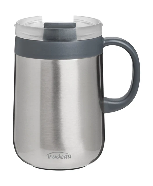 Trudeau 16-Ounce Stainless Steel Vacuum Desk Mug, Silver