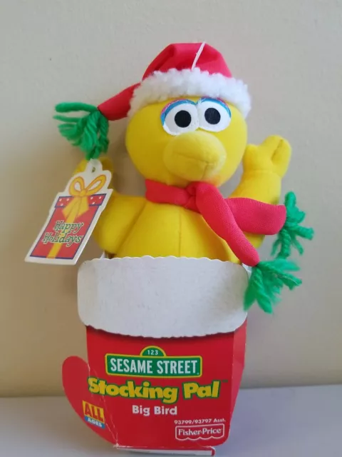 Vintage 2000 Fisher Price Sesame Street Stocking Pal Big Bird Christmas 93799