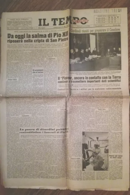 13 Ottobre 1958 La Morte Di Pio Xii * I Cardinali Pronti X Il Conclave*N.3320