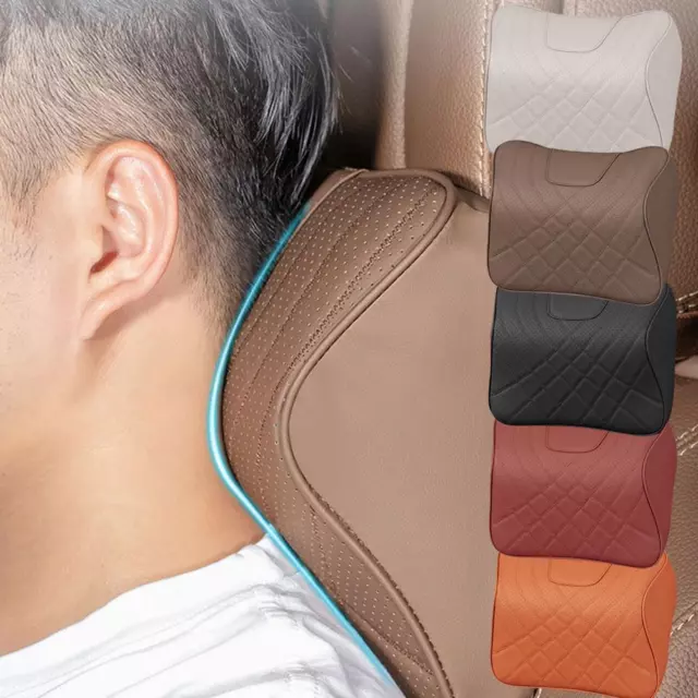 Car Neck Pillow PU Leather Lumbar Waist Support Backrest a Cushion a Q5O4