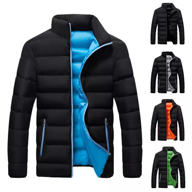 Men's Padded Down Jacket Casual Sports Autumn Winter Warm Loose Bread Zip Coat G