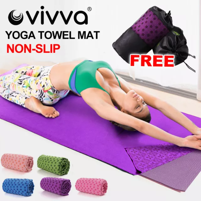 VIVVA Non-slip Yoga Towel Mat Fitness Gym Microfiber Towel Blanket Large