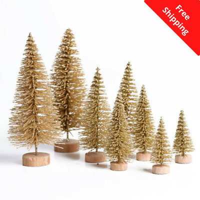 08 Pieces Gold Decorative Simulation Mini Christmas Tree For Indoor Use