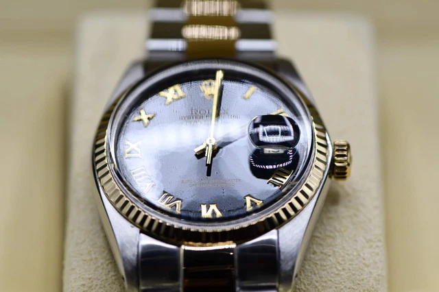 Rolex Datejust Black Men's 2Tone 18k Yellow Gold Watch - 16013 Rolex Datejust Black Men's 2Tone 18k Yellow Gold Watch - 16013