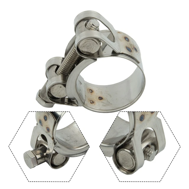 Floshine 3.75" T-Bolt Hose Clamp – Stainless Steel With Spring, 102-110mm Range, 4-Pack For Turbo & Exhaust