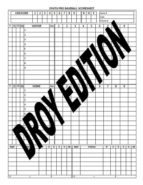 STATIS PRO BASEBALL Charts, Rules and Scoresheets - PDF Digital $5.00 ...