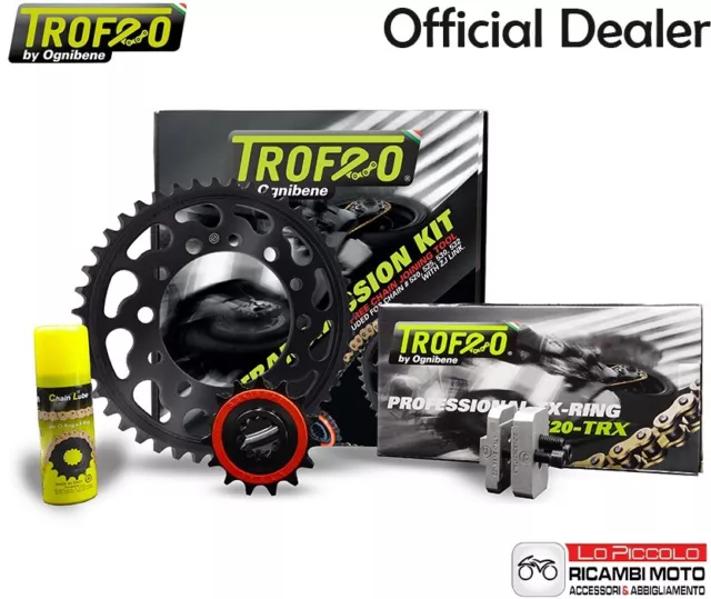 Kit Trasmissione Trofeo Catena Trx2 520 Gold Black Cf Moto Mt 650 2020